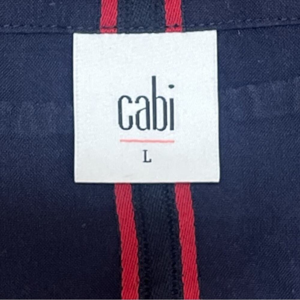 CAbi Top Womens Large Striped Flag Blouse Red White & Blue Americana Coastal - Picture 10 of 11